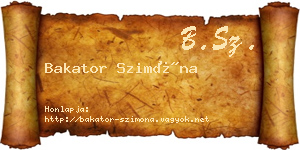 Bakator Szimóna névjegykártya